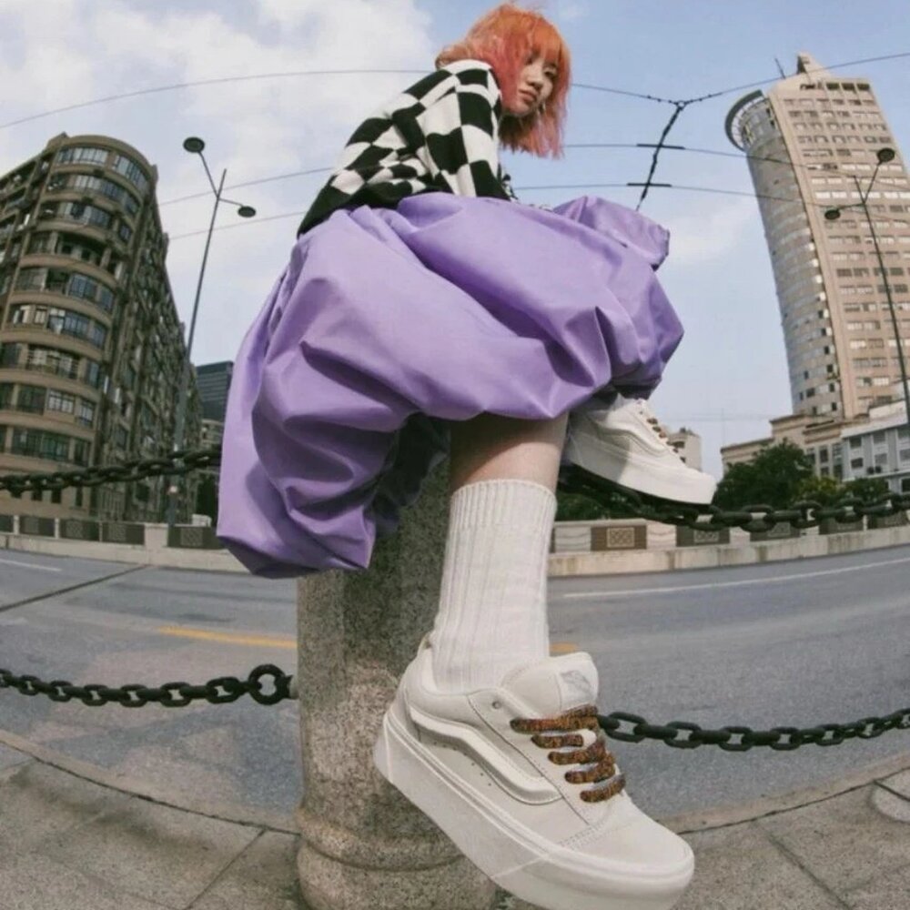 Vans Knu Stack Laces Multi White Low-Top Platform Sneakers